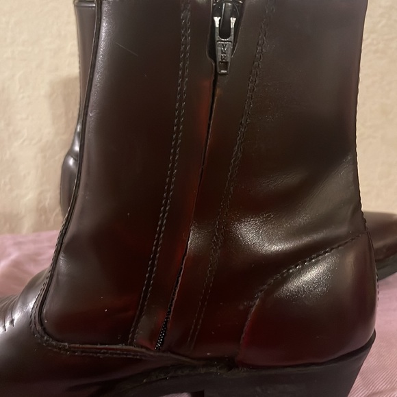 LAREDO (62004) Brown Long Haul Western Side-Zipper Round Toe Boots - Size 8 1/2 - Picture 4 of 8